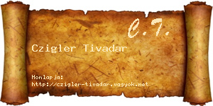 Czigler Tivadar névjegykártya